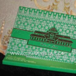 Kartu Undangan Pernikahan Hijau Motif Palembang
