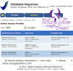 Cream Pemutih Wajah Dan Kulit Auraglow Aman Alami BPOM