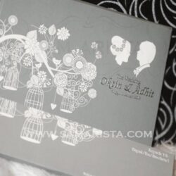 Jasa Cetak Undangan Hardcover Abu Cantik Murah